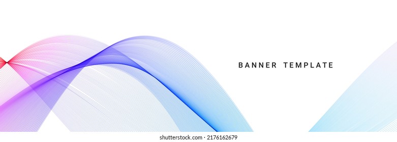 flowing colorful wave design banner template