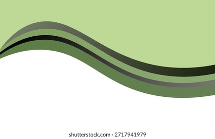 composição fluida de ondas verdes em um fundo verde claro. Ideal para projetos de marcas ecológicas, naturais e modernas, apresentações, cabeçalhos e planos de fundo decorativos.