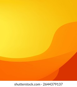 Flowing curve and wave design with orange and yellow color
