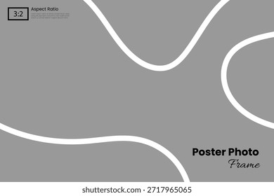 Fluxo Curvo Forma Foto Layout para Creative Horizontal Apresentação 3:2