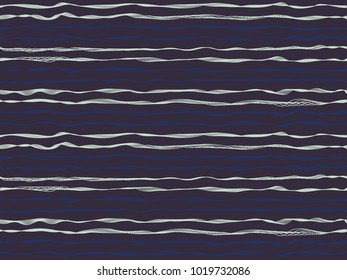 Flowing curved stripes vertical lines vector shirt pattern. Thin intersecting and parallel bent lines, curve wavy ribbons clothing textile.  Wavy stripes ripple fabric texture ornament.