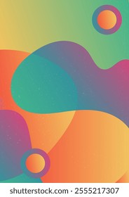 Flowing Curves Gradient in Retro Warm Shades. Abstract gradient background with flowing. Subtle grainy texture adds a retro, dynamic effect vector illustration