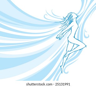 Flowing dancer. Flowing dancer, embodies dancing and freedom.