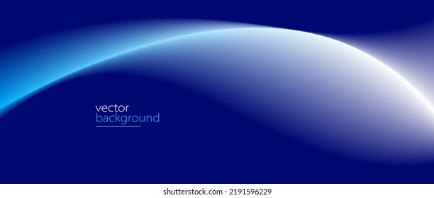 Flowing dark blue curve shape with soft gradient vector abstract background, relaxing and tranquil art, can illustrate health medical or sound of music.