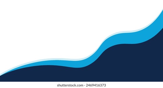 Forma de curva azul oscuro que fluye con el fondo abstracto suave del Vector del gradiente, arte relajante y tranquilo