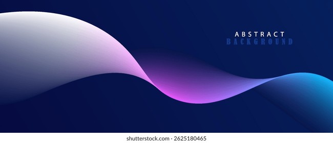 Fluxo azul escuro forma curva com fundo abstrato vetor gradiente suave, relaxante e tranquila arte, pode ilustrar saúde médica ou som de música. Ilustração vetorial
