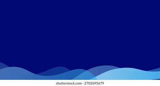 Forma de curva azul oscuro que fluye con fondo abstracto de Vector de gradiente suave, arte relajante y tranquilo, puede ilustrar la salud médica o el sonido de la música.
