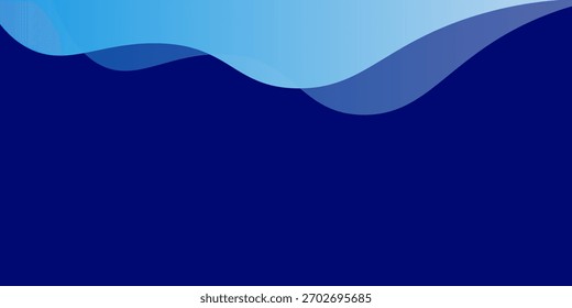 Fluxo azul escuro forma curva com fundo abstrato vetor gradiente suave, relaxante e tranquila arte, pode ilustrar saúde médica ou som de música.
