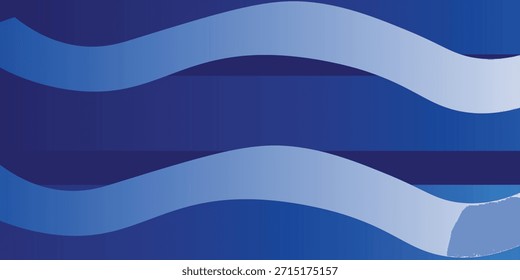  Forma de curva azul oscuro que fluye con fondo abstracto de Vector de gradiente suave, arte relajante y tranquilo, puede ilustrar la salud médica o el sonido de la música.