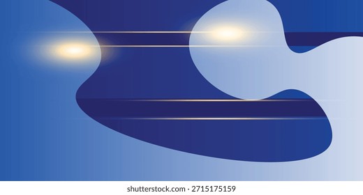  Forma de curva azul oscuro que fluye con fondo abstracto de Vector de gradiente suave, arte relajante y tranquilo, puede ilustrar la salud médica o el sonido de la música.