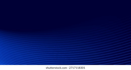 Forma de curva azul oscuro que fluye con fondo abstracto de Vector de gradiente suave, arte relajante y tranquilo, puede ilustrar la salud médica o el sonido de la música.