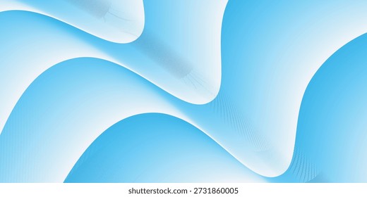 Forma de curva azul escura fluindo com fundo abstrato vetorial gradiente suave, arte relaxante e tranquila, pode ilustrar a saúde médica ou o som da música.