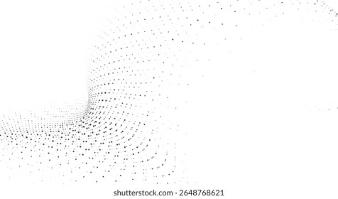 Onda de malha de linha de ponto fluente para banner de site ou design de seção de herói moderno