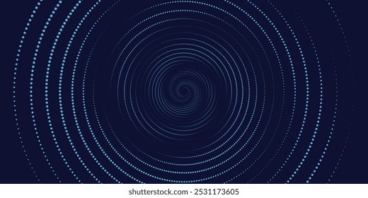 Flowing dot particles wave curve pattern blue and green gradient light isolated on black background in concept of AI technology, science, music