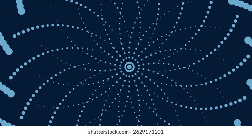 Flowing dot particles wave curve pattern blue and green gradient light isolated on black background in concept of AI technology, science, music. Vector illustration