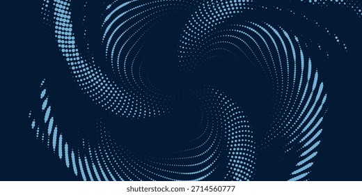 Patrón de curva de onda de partículas de punto que fluyen Vector aislado de luz azul y verde gradiente