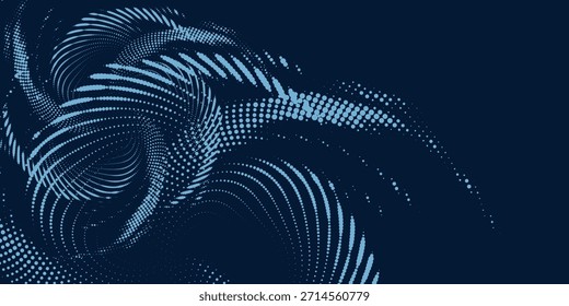 Fluxo ponto partículas onda padrão curva azul e verde gradiente luz isolada vetor música velho nice