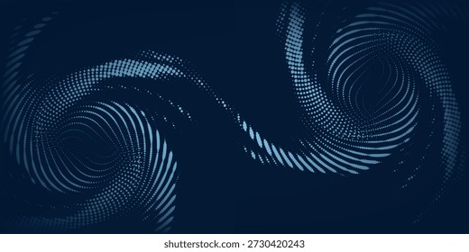 Flowing dot particles wave curve pattern azul e verde efeito de luz gradiente boas ilustrações