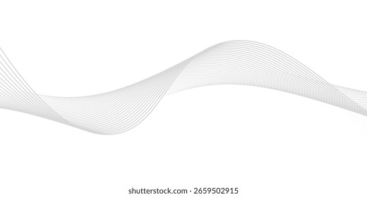 Fluxo de partículas de ponto padrão de onda meio tom preto gradiente suave forma de curva isolada em fundo transparente. Vetor em conceito de tecnologia, ciência
