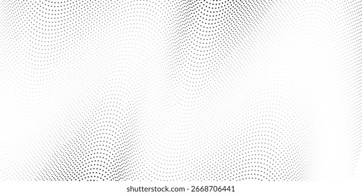 Flowing dots particles nice wave pattern halftone black gradient curve noise simple modern good natural