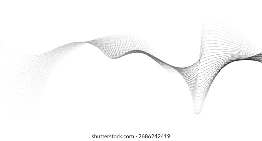 Partículas de puntos que fluyen Patrón de onda agradable Tono medio Gradiente negro Curva futurista Punto Arte simple Buen diseño de textura moderna