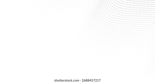 Flowing dots particles nice wave pattern halftone black gradient simple background. Nice illustrations vector old