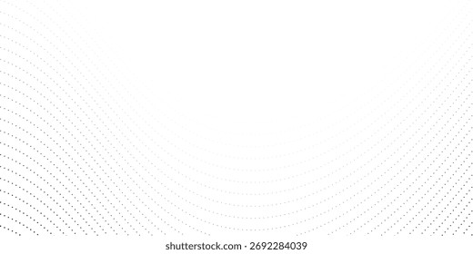 Flowing dots particles nice wave pattern halftone black and white background. Dot