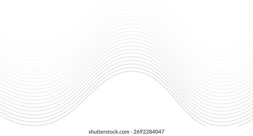 Flowing dots particles nice wave pattern halftone black and white background. Dot graphic