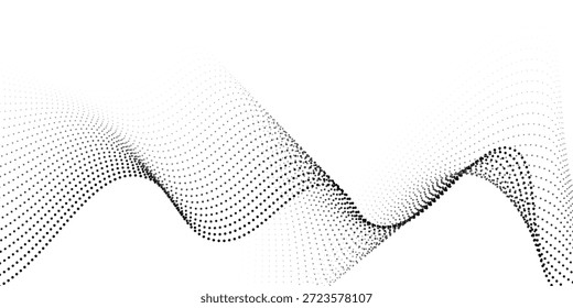 Fließende Punkte Partikel schönes Wellenmuster Halbton schwarz Gradient transparent Flüssigkeit alt modern einfache Kunst schwarz