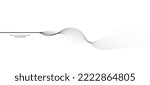 Flowing dots particles wave pattern halftone black gradient curve shape isolated on white background. Vector in concept of technology, science, music, modern.