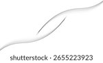 Flowing dots particles wave pattern 3D curve halftone black gradient curve shape isolated on white background. Vector in concept of technology, science, music, modern vector wave