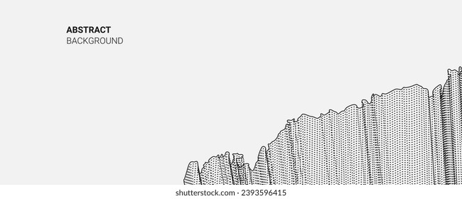 Flowing dots particles wave pattern halftone gradient curve shape isolated on white background. Vector in concept of technology, science, and modern.