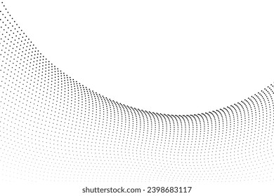 Flowing dots particles wave pattern halftone gradient background