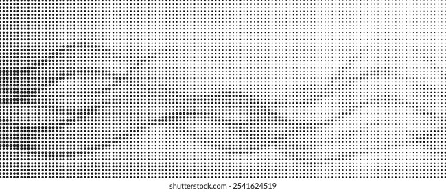 Flowing dots particles wave pattern halftone gradient curve shape isolated on white background. Vector in concept of technology, science, music, modern. eps 10