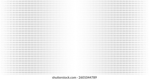 Flowing dots particles wave pattern 3D curve halftone black gradient curve shape isolated on white background. Vector in concept of technology, science, music, modern