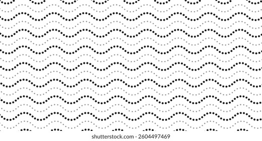 Flowing dots particles wave pattern halftone gradient curve shape isolated on white background. Vector in concept of technology, science, music, modern.