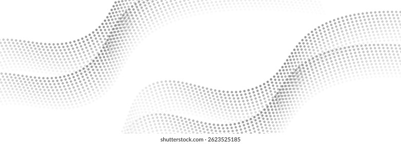 Pontos fluidos partículas padrão de onda meio-tom forma de curva de gradiente isolado no fundo branco