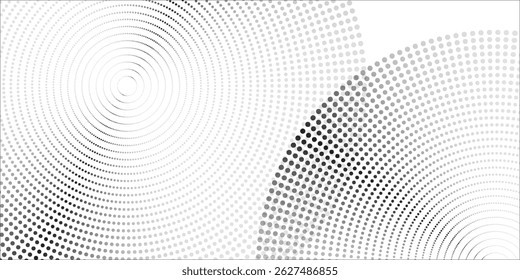 Flowing dots particles wave pattern halftone gradient curve shape isolated on white background. Vector in concept of technology, science, music, modern. vector