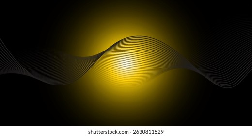 Flowing dots particles wave pattern halftone gradient curve shape isolated on white background. Vector in concept of technology, science, music, modern. Vector.