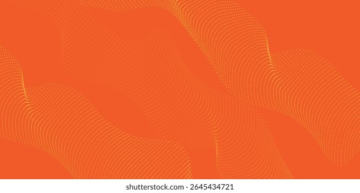 Flowing dots particles wave pattern halftone gradient curve shape isolated on white background. Ilustrations good simple art
