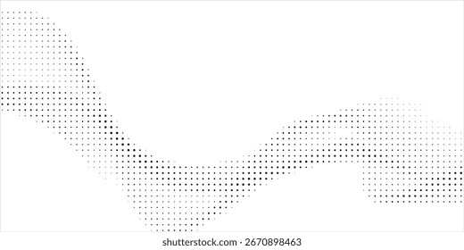 Pontos fluidos partículas padrão de onda meio-tom forma de curva de gradiente isolado no fundo branco
