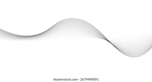 Pontos fluindo partículas padrão de onda meio-tom gradiente curva fundo moderno