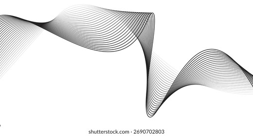 Flowing dots particles wave pattern 3D curve halftone black gradient curve modern