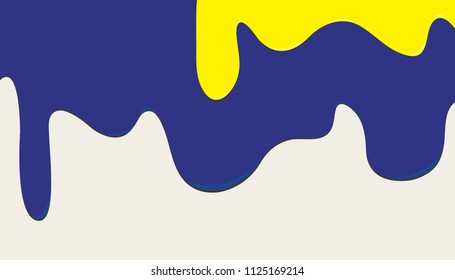 Flowing down the colorful paint.