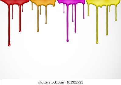 Flowing down the colorful paint. Eps 10