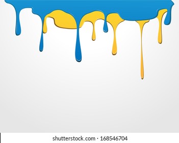 Flowing down the colorful paint. Eps 10 