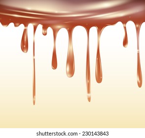 Flowing down tasty honey. Vector eps 10