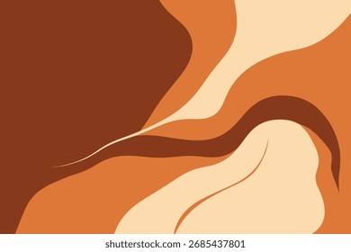 Ondas terrosas que fluyen en el patrón Abstractas marrón y naranja cálido