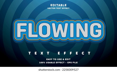flowing editable text effect with modern and simple style, usable for logo or campaign title