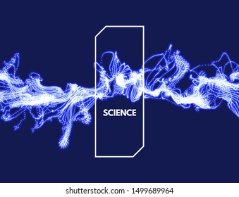Flowing energy particles. 3d futuristic technology style. Abstract background. Vector illustration.